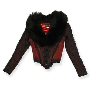 Catwalk Collection London Vintage Y2K Faux Fur Corset Jacket